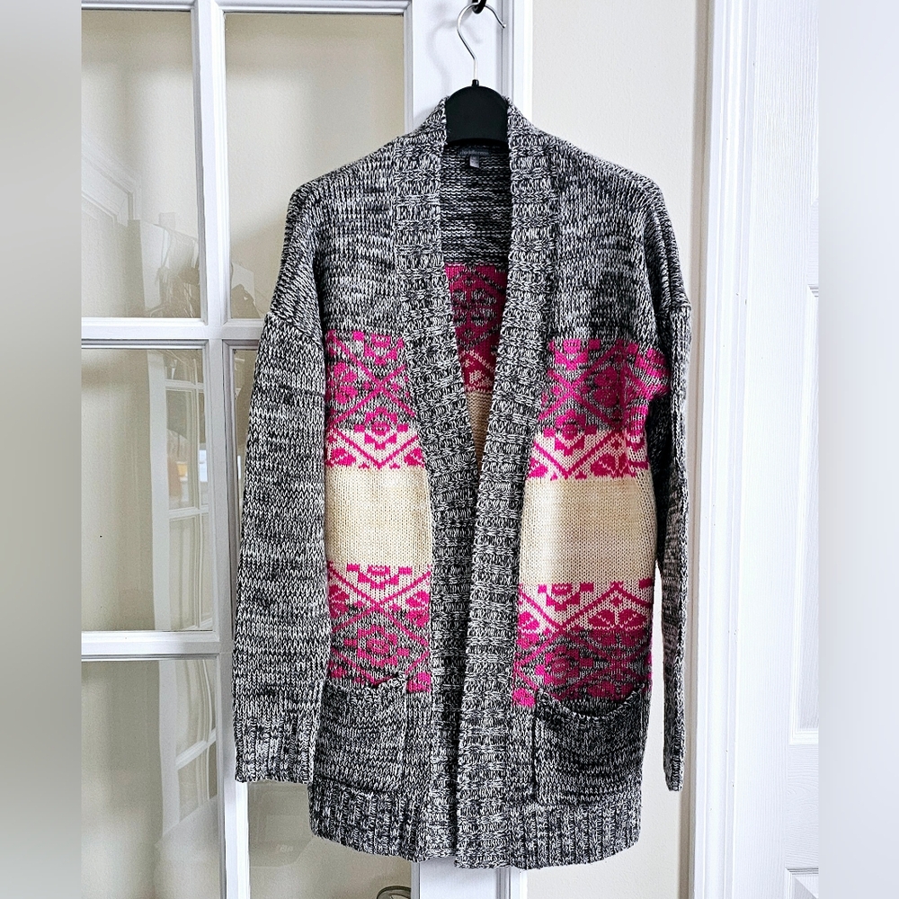 Charlotte Russe Western Cardigan Colorblock Sweater MEDIUM Open Front